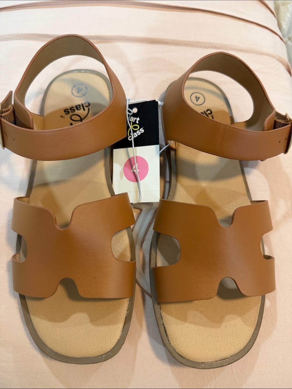 Cat & Jack Kids Brown Tan Sandals with Buckle Strap
